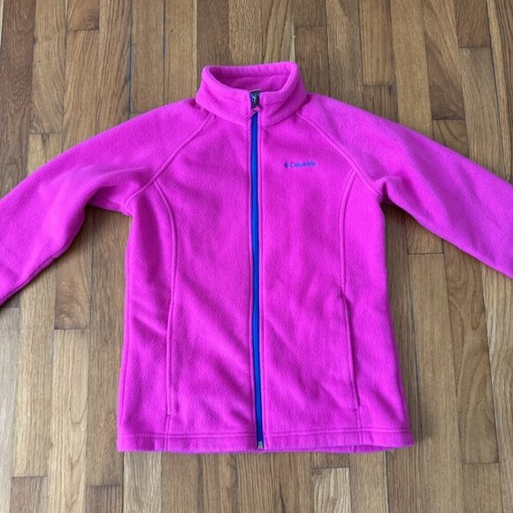 Columbia Jacket Girls Pink Full Zip Fleece Sweater Size L - Picture 3 of 6